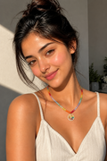 Rainbow Glass Bead Lemon Choker Necklace🌈