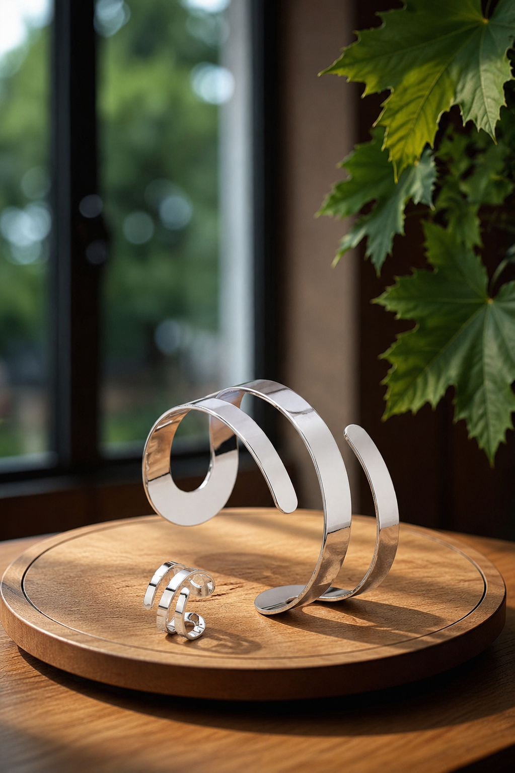 Geometric Bracelet & Ring Set ✨