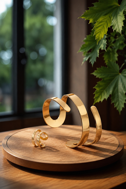 Geometric Bracelet & Ring Set ✨