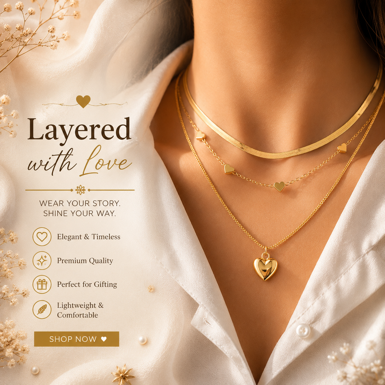 Multi-Layer Heart Pendant Set ✨