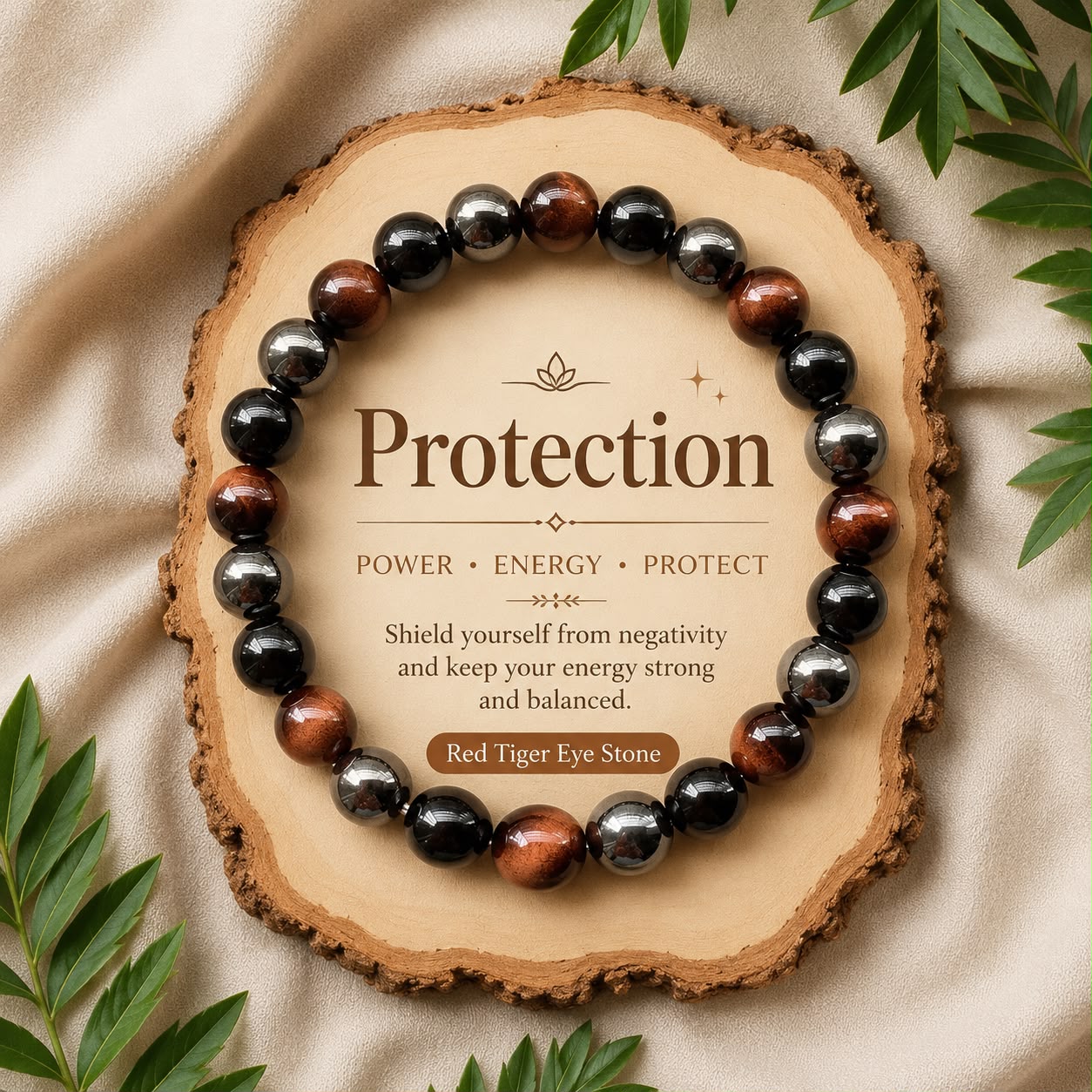Premium Tiger's Eye Beaded Bracelet ✨