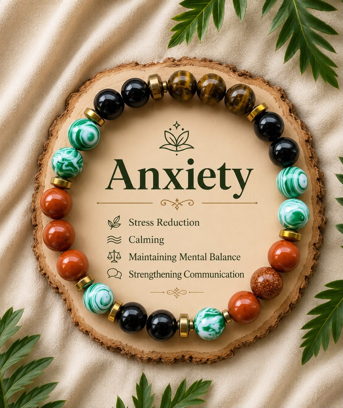 Premium Tiger's Eye Beaded Bracelet ✨