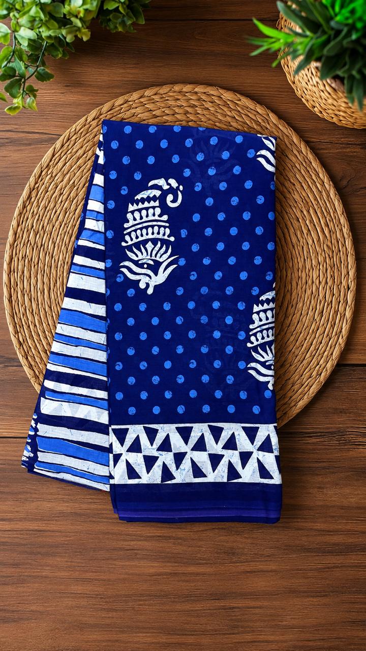 Pure Cotton Mulmul Saree✨