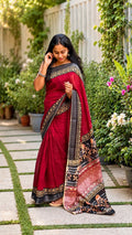 Bagru Linen Cotton Saree