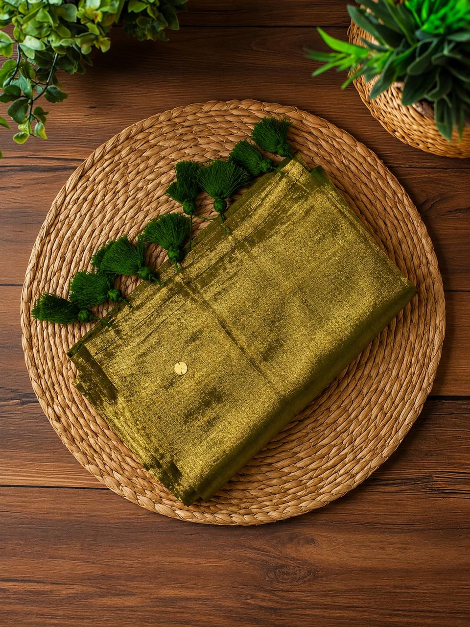 Mul Cotton Tissue Saree with Sequin Work