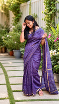 Handblock Printed Bagru Pure Chanderi Saree